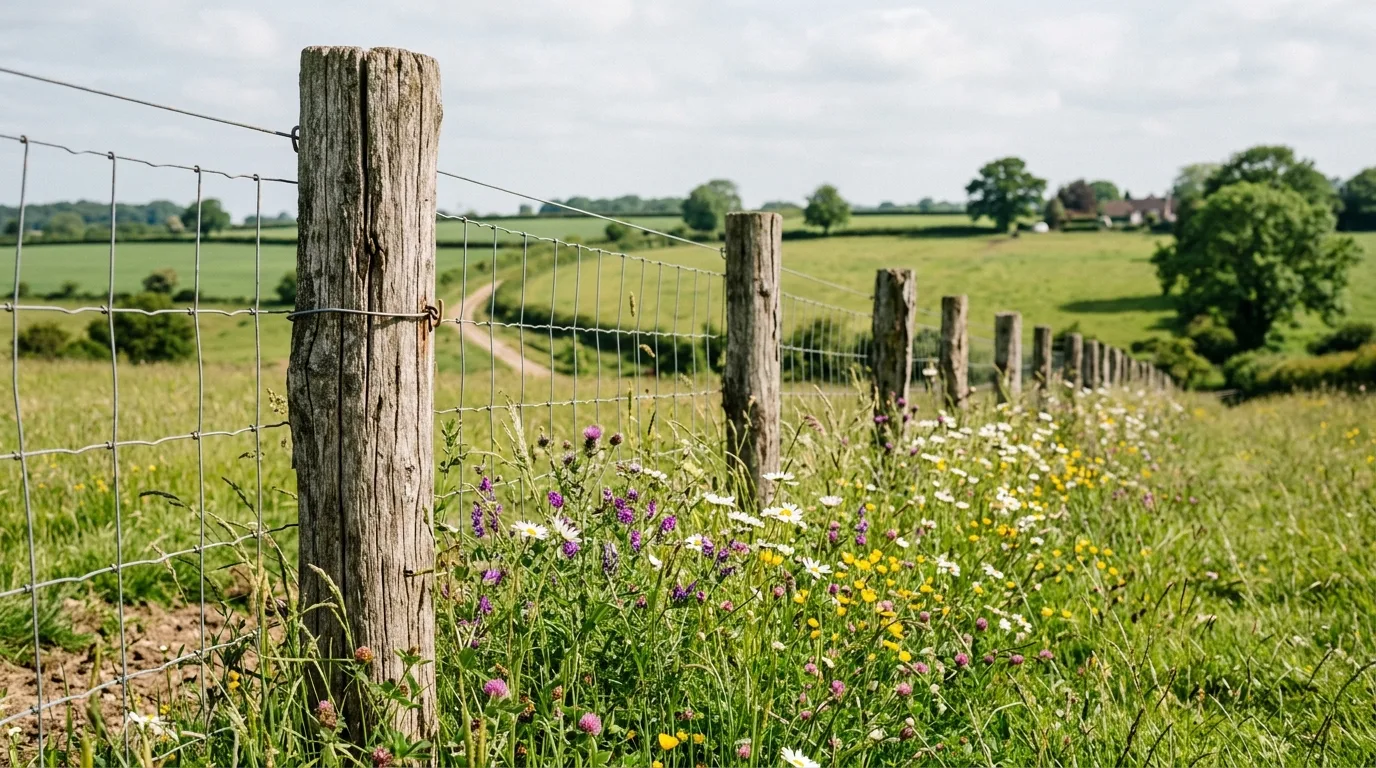 Weathered Wood and Wire Perimeter